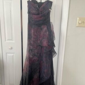 Rene Ruiz Black and Pink Organza Gown